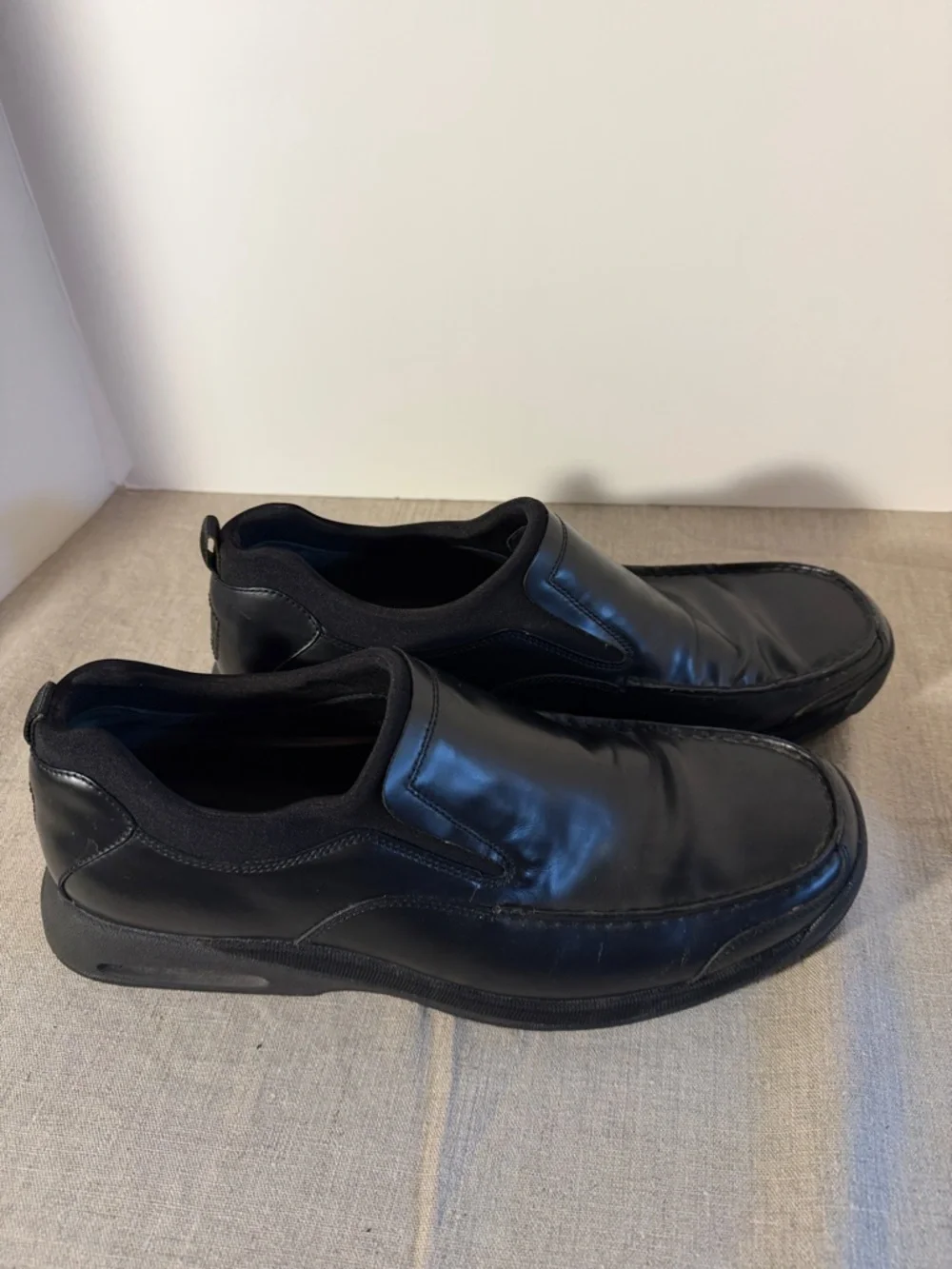 New Cole Haan Nike Air 12M Men's Black Slip-On Leather Shoes S170